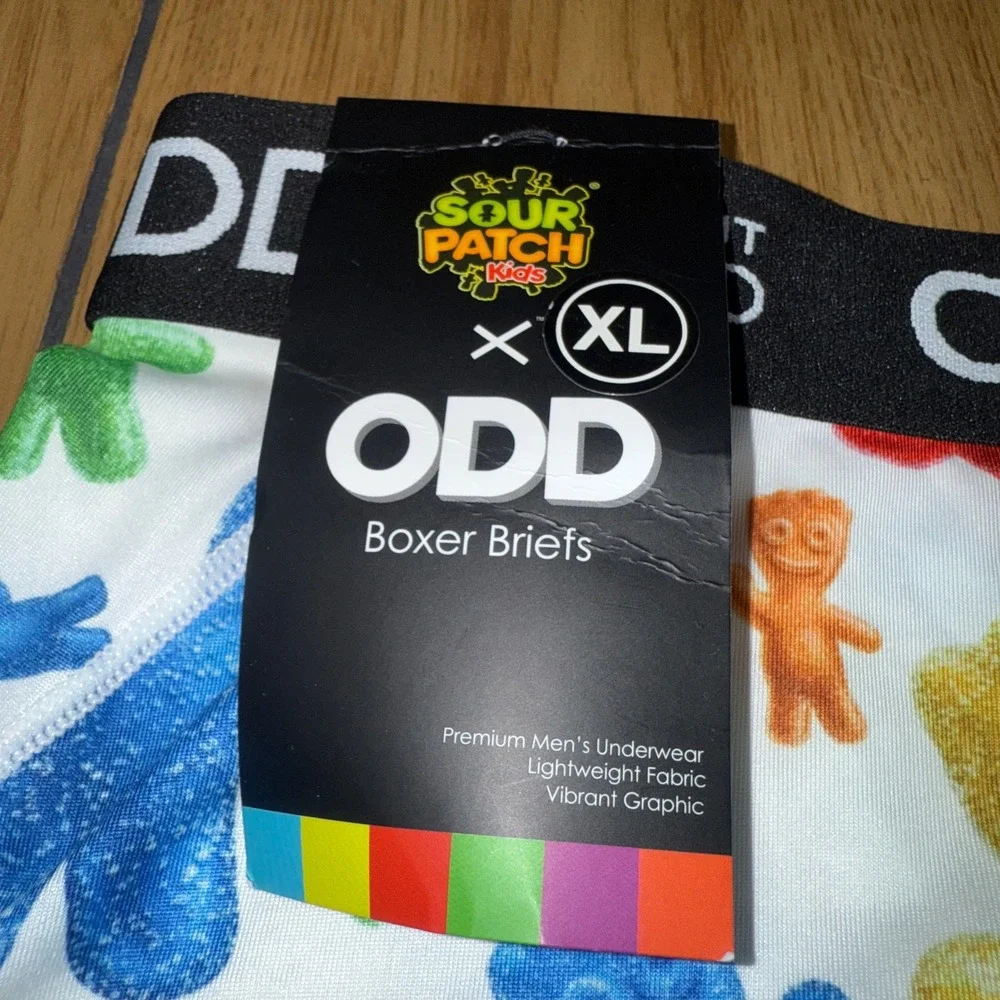ODD Sour Patch Kids Boxer Briefs Men's XL White Multi Color‎ Candy Graphic